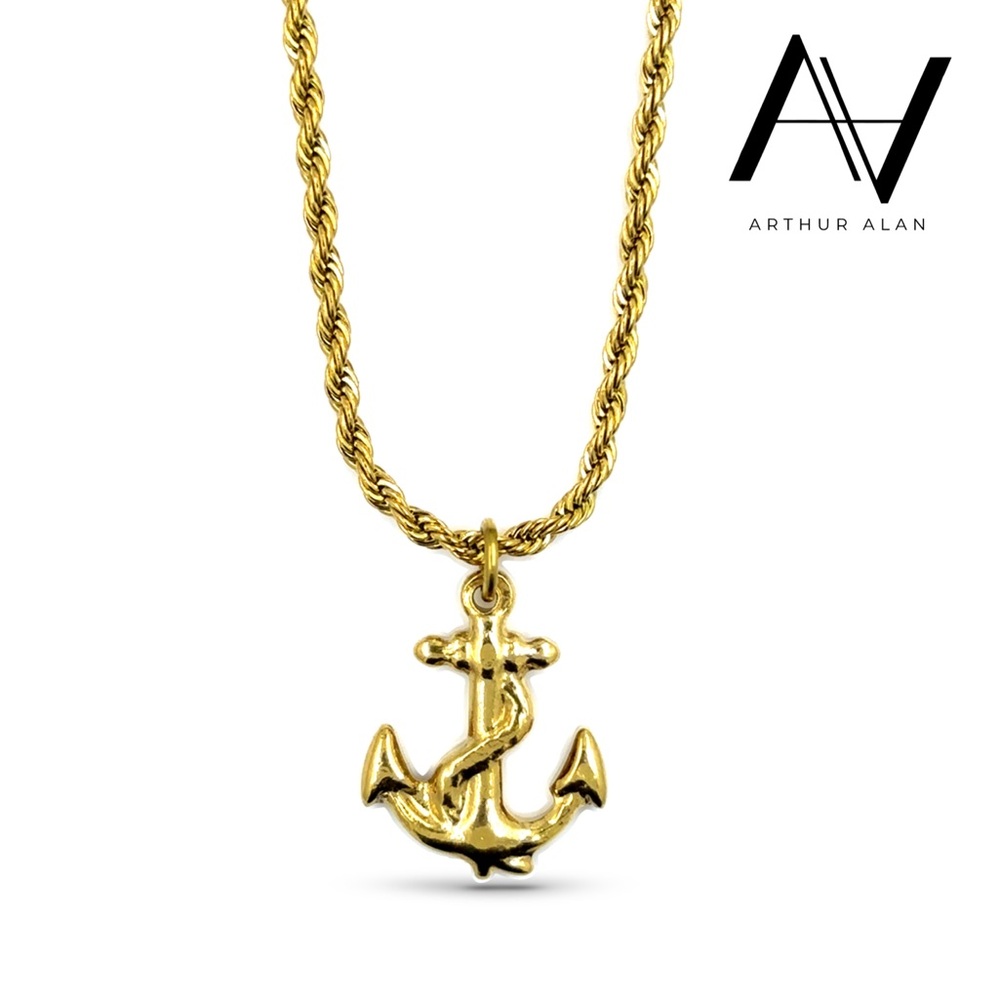 Rope Anchor Necklace (Gold) | Arthur Alan Jewelry